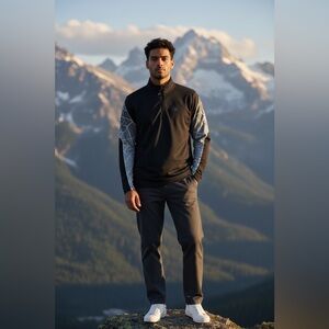 🕷️ Spyder Men’s Webstrong T-Neck 1/2 Zip Base Layer Spider Print L NWT MSRP $80